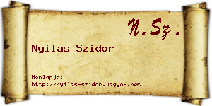 Nyilas Szidor névjegykártya